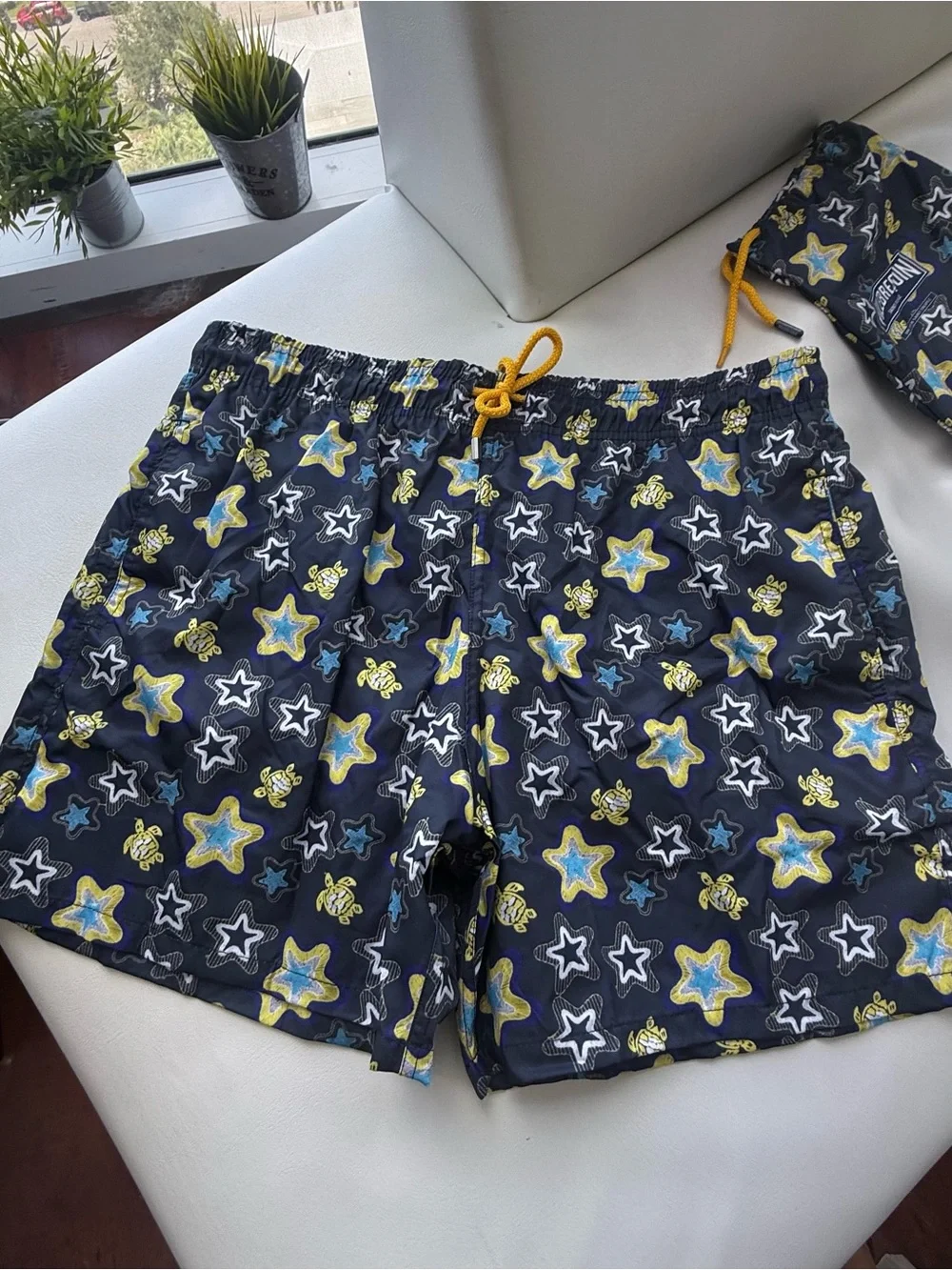 Swimwear Trunks Vilebrequin XXXL blue yellow Turtle with wet Bag NWT